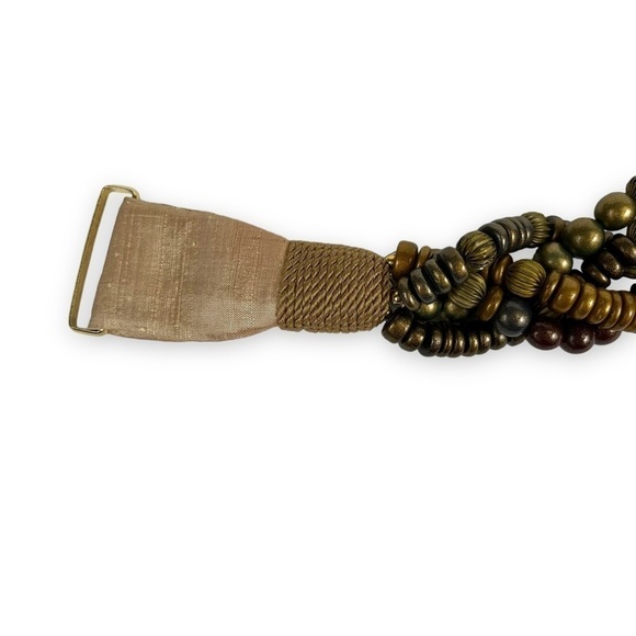Carolyn Tanner Belt Brown Beaded Hippie Boho Festival Western Cowgirl Vintage - Picture 5 of 8